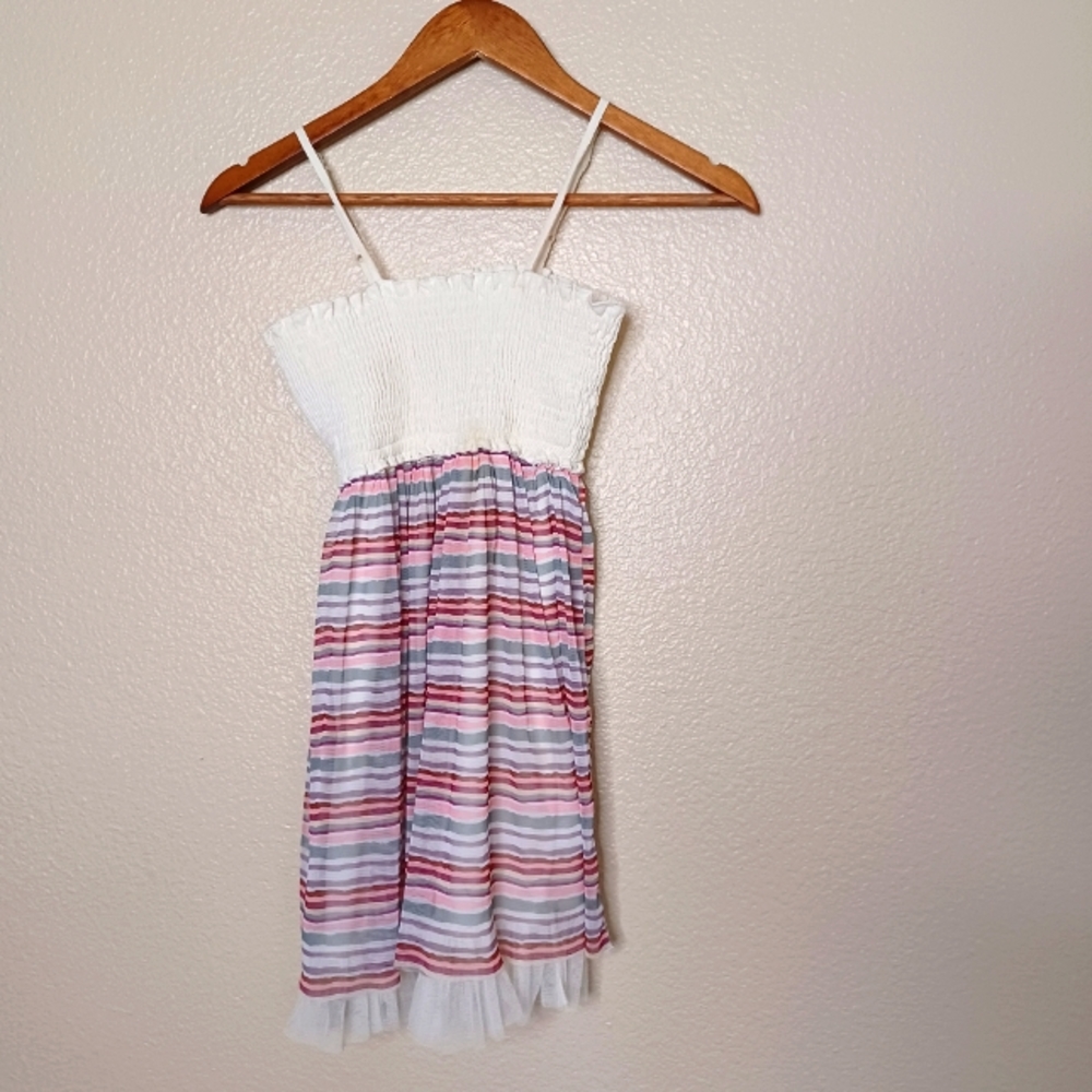 Rachael & Chloe Kids Big Girl's  White Multicolored Striped Dress Size 8